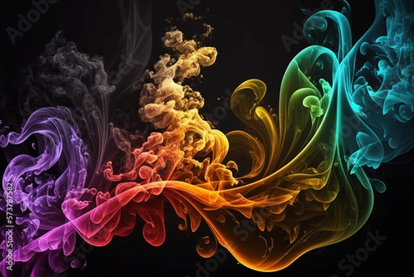 Obraz Colorful smoke background. Ai generated