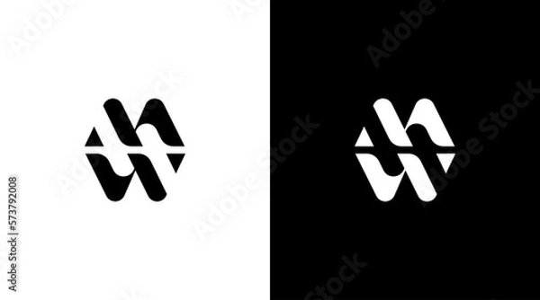 Obraz Letter mw logo vector initial monogram black and white icon style Design template