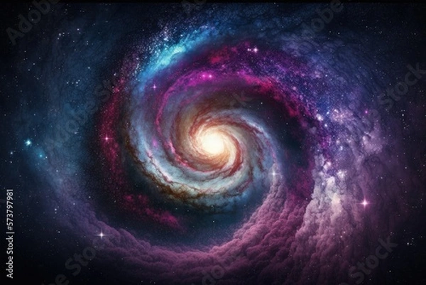 Fototapeta Thailand's Milky Way galaxy, stars, and the cosmos as a cosmic backdrop. Generative AI