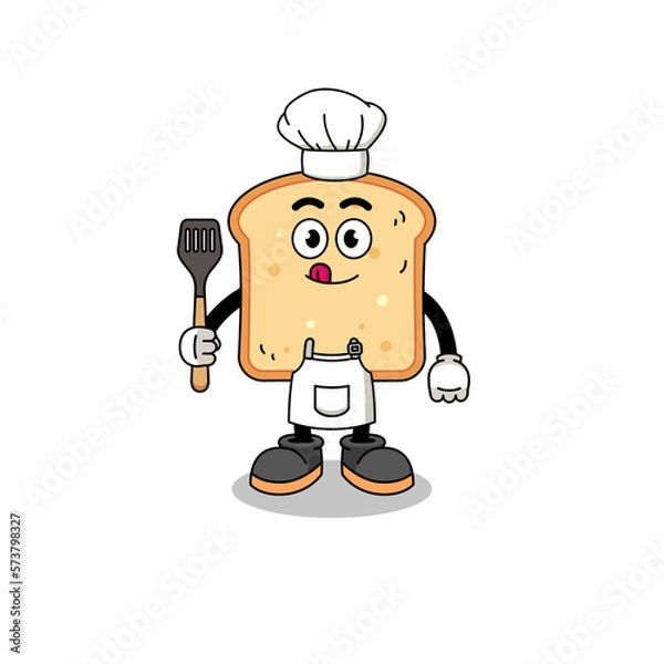 Fototapeta Mascot Illustration of bread chef