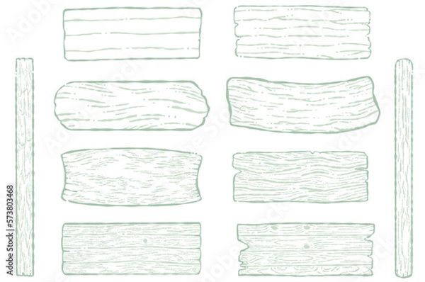 Fototapeta ペン画の木の板のイラスト素材セット