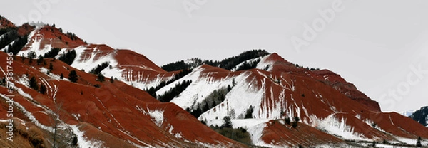 Obraz winter in the gros ventre wide angle