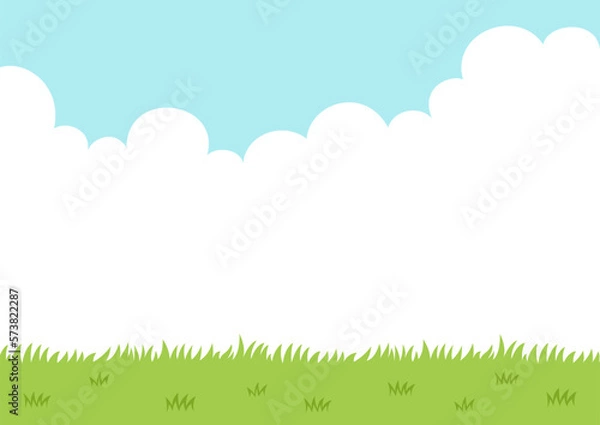 Obraz Spring grass with sky background.