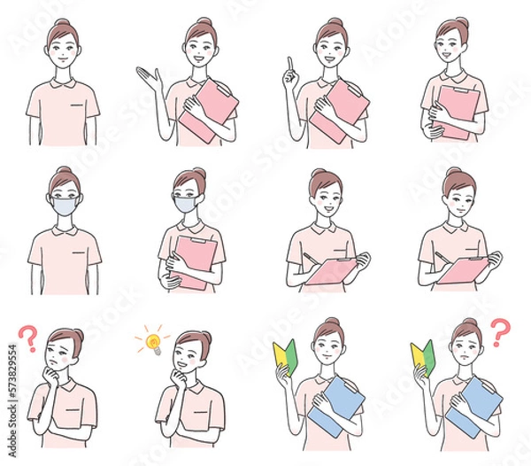 Obraz 若い女性看護師 セット