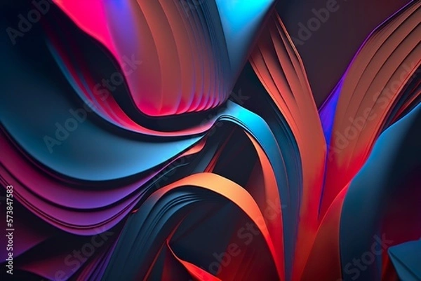 Fototapeta Hues and Highs: Elevating the Senses with Vivid and Bold Color Palettes AI Generated Illustration