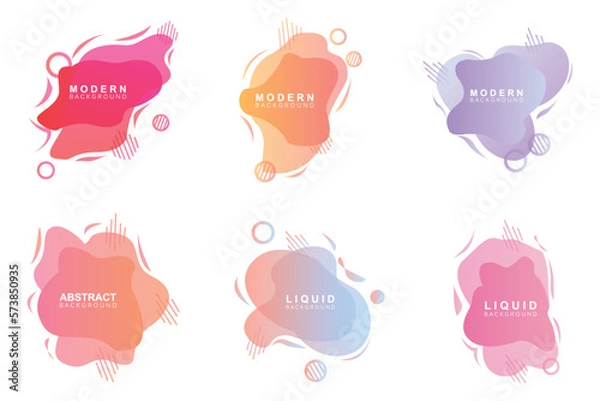 Fototapeta Liquid Background, Gradient Bubble Vector, Logo Template Banner And Abstract Wallpaper Poster