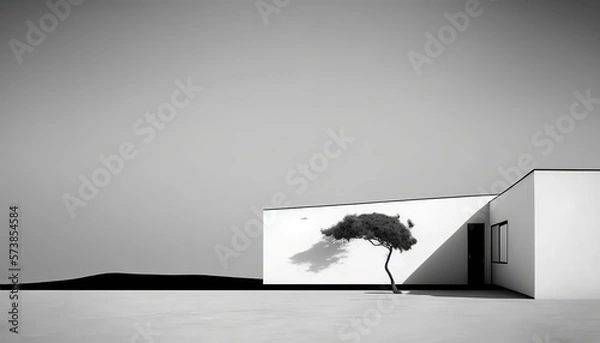 Obraz room with tree Generative Ai