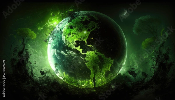 Fototapeta Generative Ai Green Planet Earth