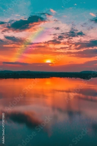 Fototapeta Sunset & Rainbow