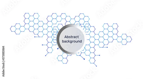 Obraz Abstract background and geometric pattern with connecting dots and lines. Network concept, internet connection and global communication concept, scientific and molecular background