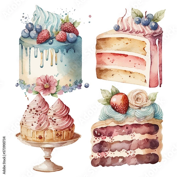 Obraz collection of cakes