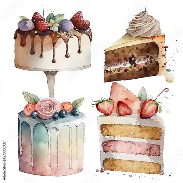 Obraz chocolate cake with cherry