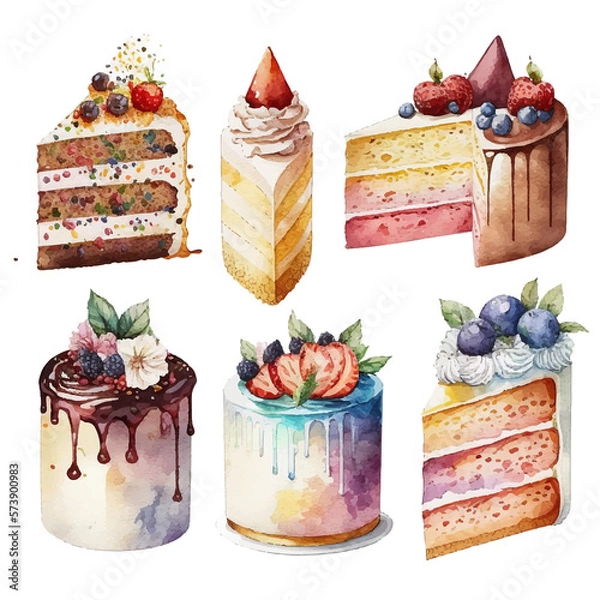 Obraz set of cakes and desserts