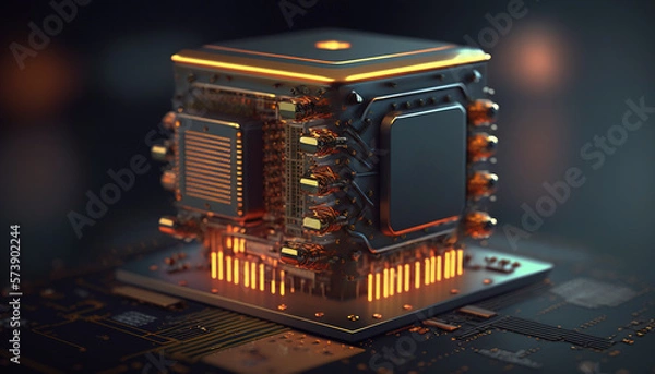 Fototapeta Sci-Fi Processor. Generative AI