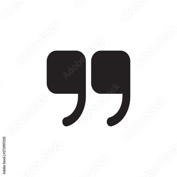 Obraz Quotes marks. Quotation marking quote mark comma double commas speech punctuation text excerption typography citation marking, vector icon