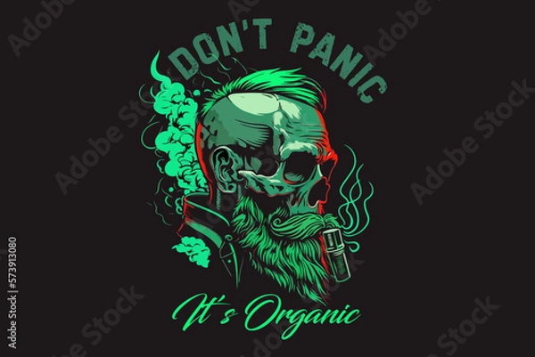 Obraz Vector skull dont panic its organic art