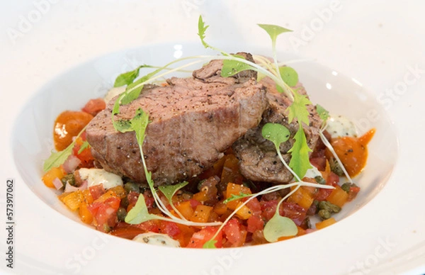 Obraz Beef steak with vegetables