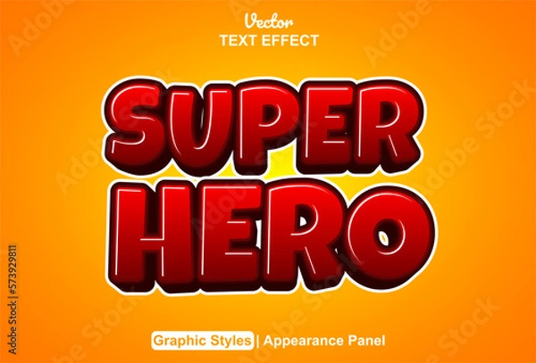 Fototapeta super hero text effect with graphic style and editable.