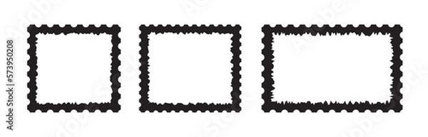 Fototapeta Empty stamp frame vector illustration set. Vintage black frame collection on white background. Border design to use in mockup, email, newsletter business communication projects.
