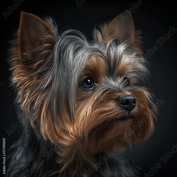 Obraz Yorkshire Terrier posing in the fantasy wilderness. Dog portrait.