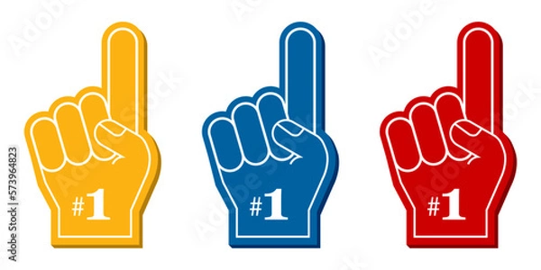 Fototapeta 1. Number one. Fan foam finger. Vector illustration