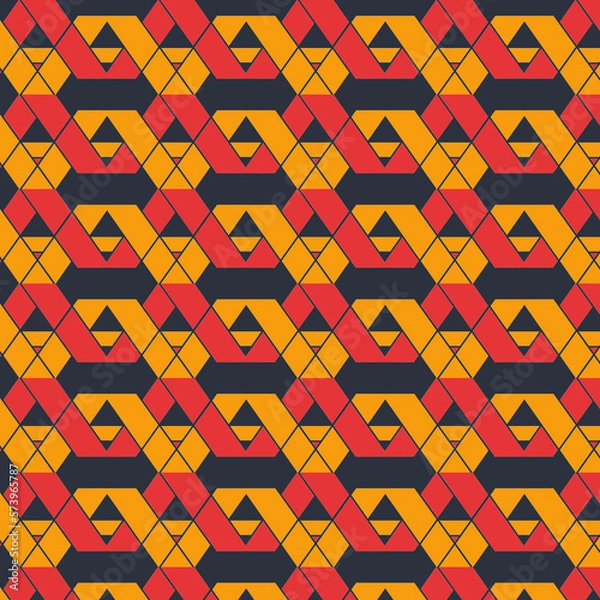 Obraz Abstract Ethnic Geometric Pattern with Diagonal Stripes and Vector Illustration
