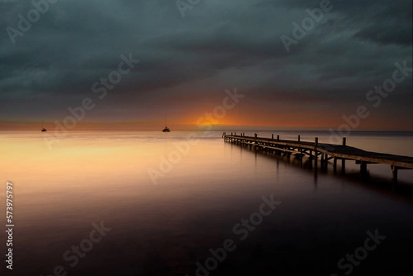 Obraz sunset at the pier