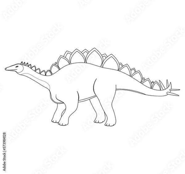Obraz kids' coloring pages for hand drawing with cute dinosaur