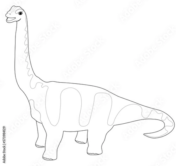 Obraz kids' coloring pages for hand drawing with cute dinosaur