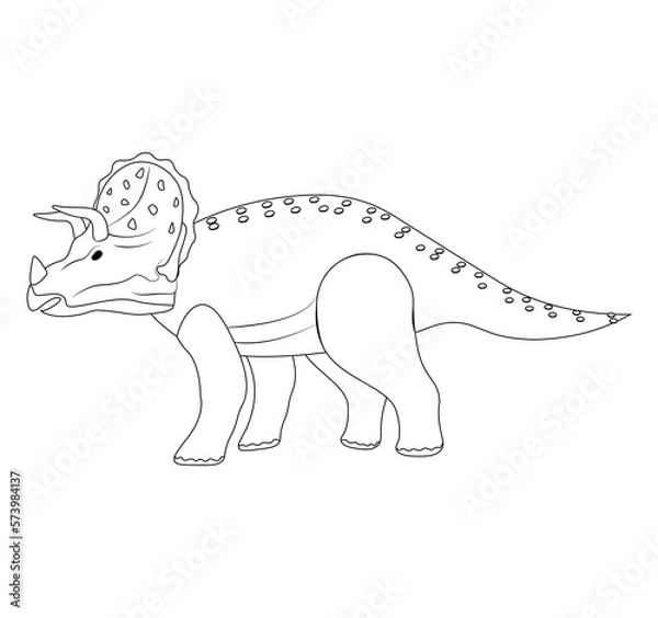 Obraz kids' coloring pages for hand drawing with cute dinosaur