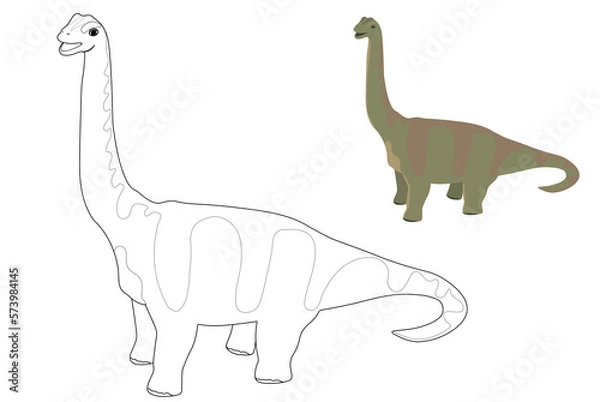 Obraz kids' coloring pages for hand drawing with cute dinosaur