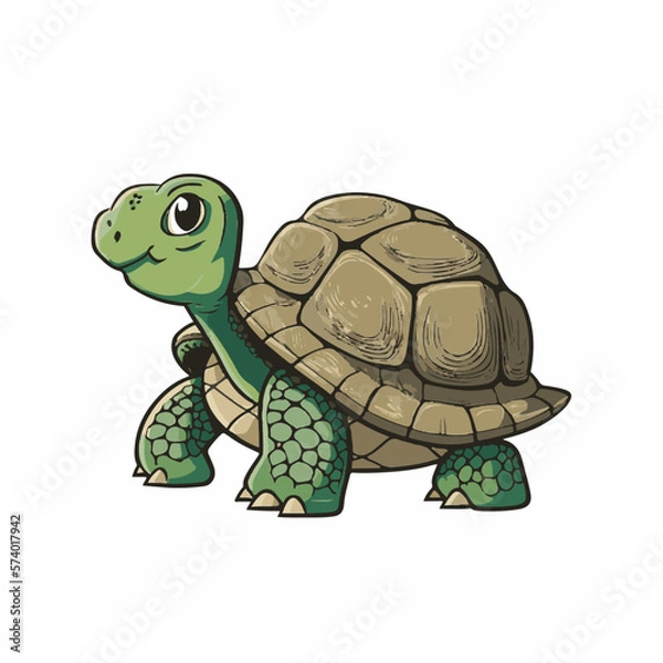 Fototapeta Little Turtle on isolated background