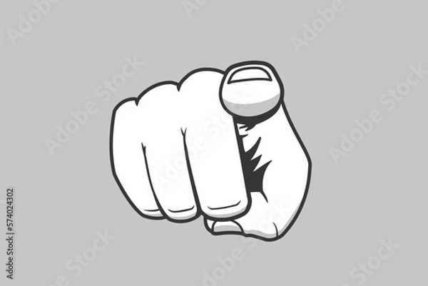 Fototapeta Hand pointing finger into observer vector illustration