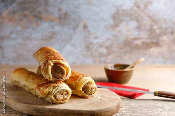 Obraz Sausage bread a traditional snack.