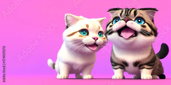 Fototapeta Scottish Fold cats portrait, Generative AI illustration