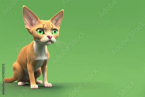 Fototapeta Devon Rex cat portrait, Generative AI illustration