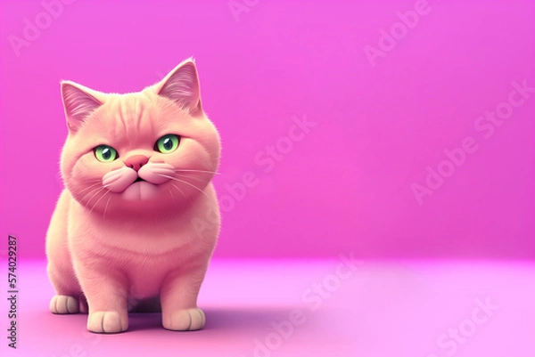 Fototapeta British Shorthair cat portrait, Generative AI illustration