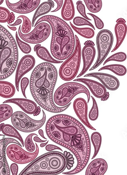 Obraz Paisley Oriental decor background. Vector illustration.