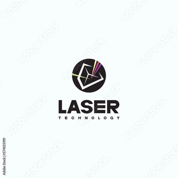 Fototapeta 
An illustration consisting of a schematic image of a prism through which light passes. Optics and laser technology