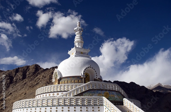 Obraz Shanti Stupa, Leh, Ladakh, India
