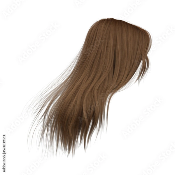 Obraz 3d rendering straight hair isolated brown brunette