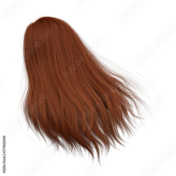 Obraz 3d rendering straight hair isolated ginger copper