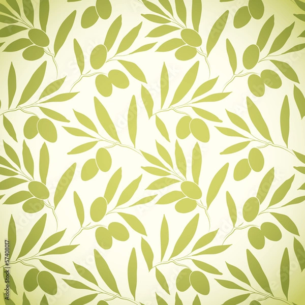Obraz Vector pattern olive branch .For labels, packaging.