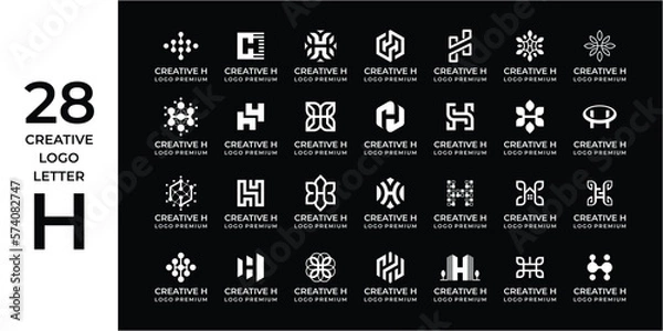 Obraz Creative logo design bundle letter H.