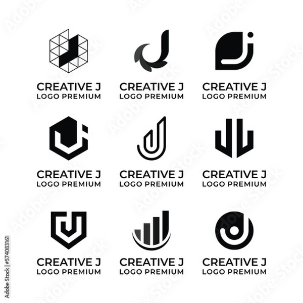 Obraz Creative logo design bundle letter J.