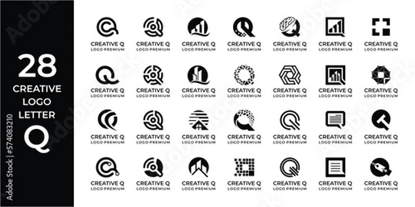 Obraz Creative logo design bundle letter Q.