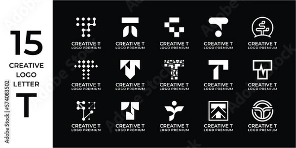 Obraz Creative logo design bundle letter T.