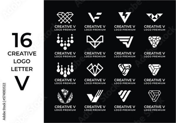 Obraz Creative logo design bundle letter V.