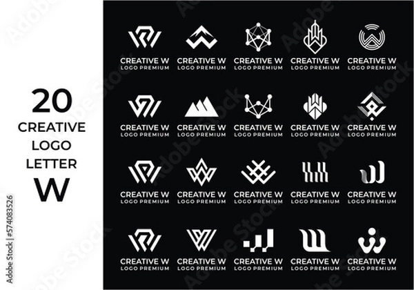 Obraz Creative logo design bundle letter W.