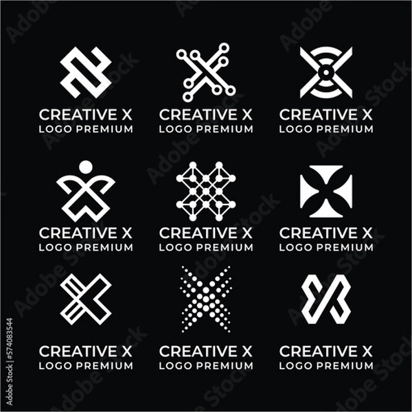Obraz Creative logo design bundle letter X.